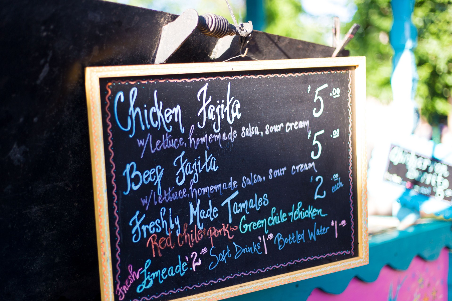 Santa Fe, NM: Handwritten Blackboard Menu